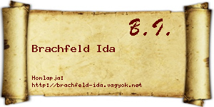 Brachfeld Ida névjegykártya